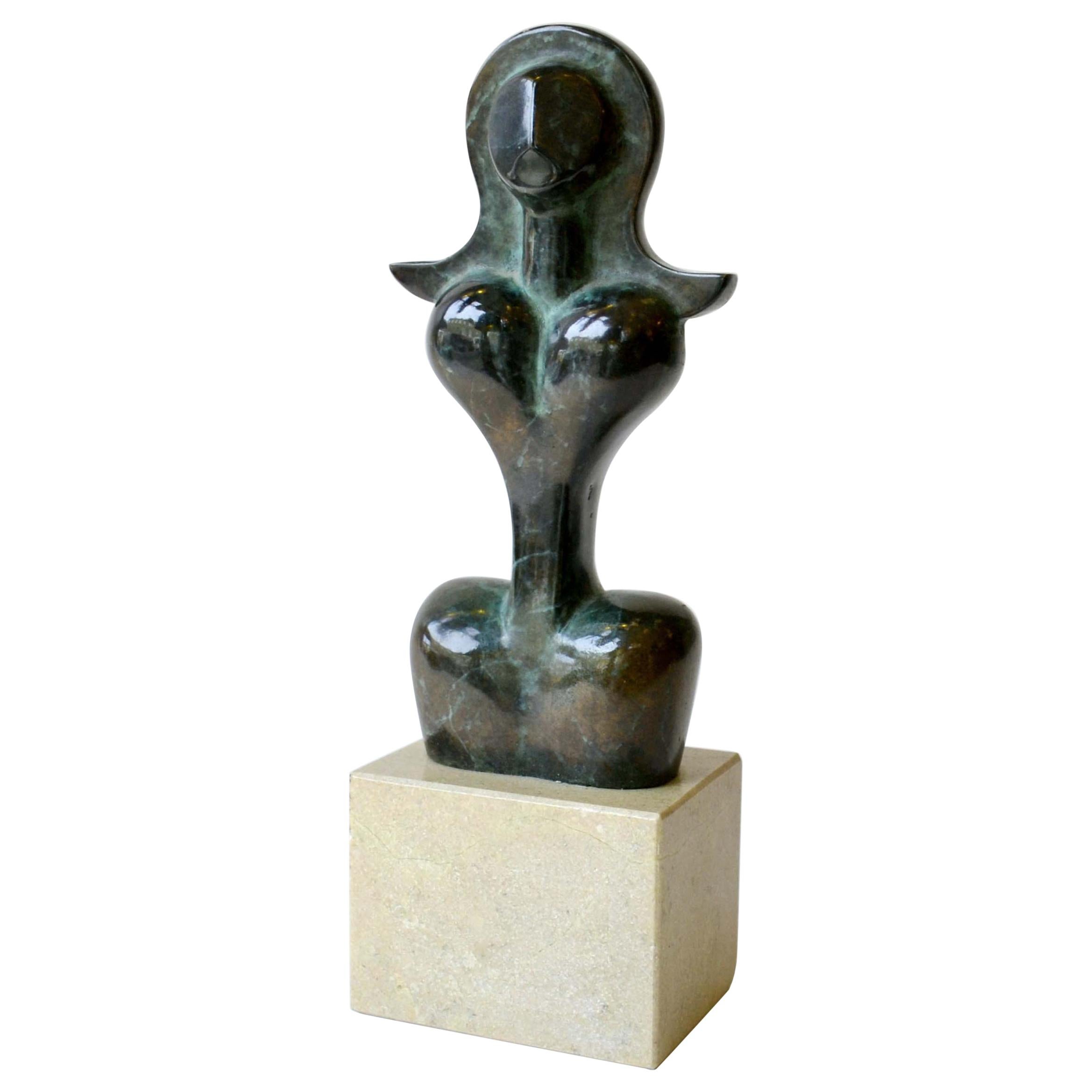 Mid Century modern Female Torso Sculpture in Polished Bronze