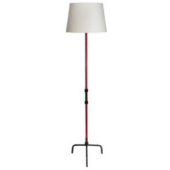 Stitched Leather Floor Lamp by Jacques Adnet
