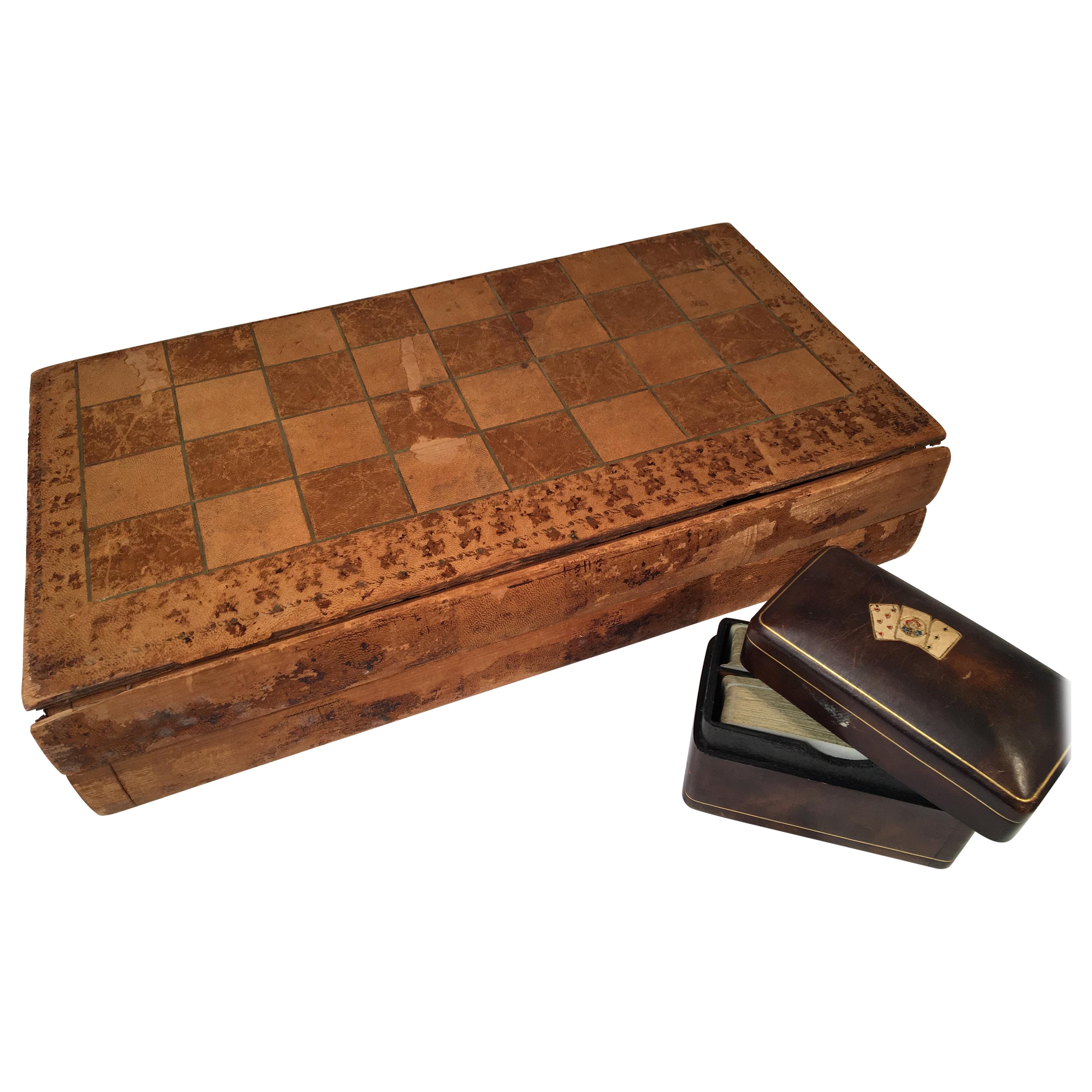 Leather Game Board and Card Box