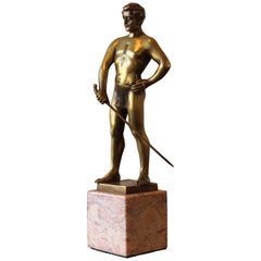 Small Gilt Bronze Sculpture of a Fencer