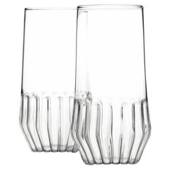 Fferrone Set de 2 verres à bière tchèques clairs Contemporary Large Water Mixed