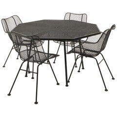 Russell Woodard Sculptura Outdoor/Patio Dining Set:: Octagonal Table Four Chairs