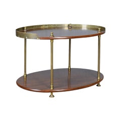 Antique Ship's Table, English, Mahogany, Brass, Two-Tier, Edwardian, circa 1910