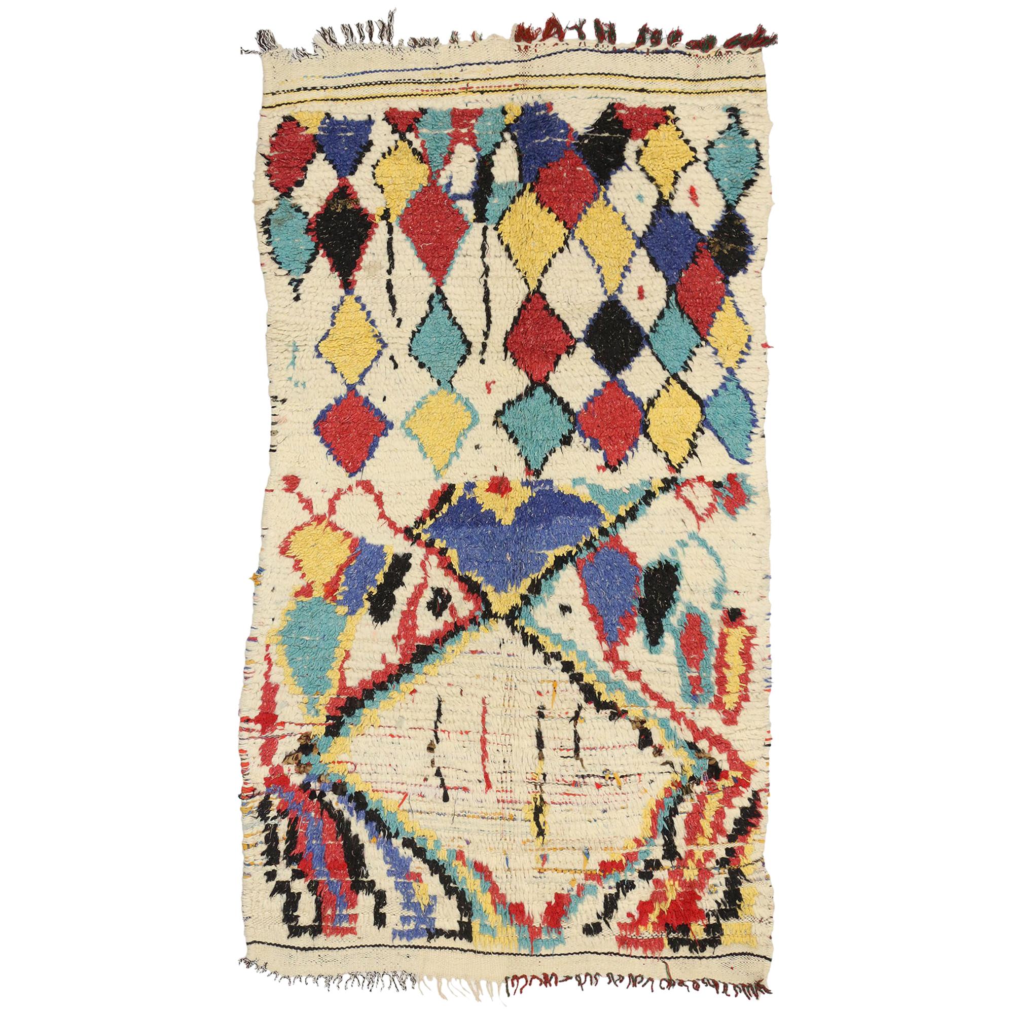 Vintage Moroccan Azilal Rug, Tribal Style Berber Moroccan Rug