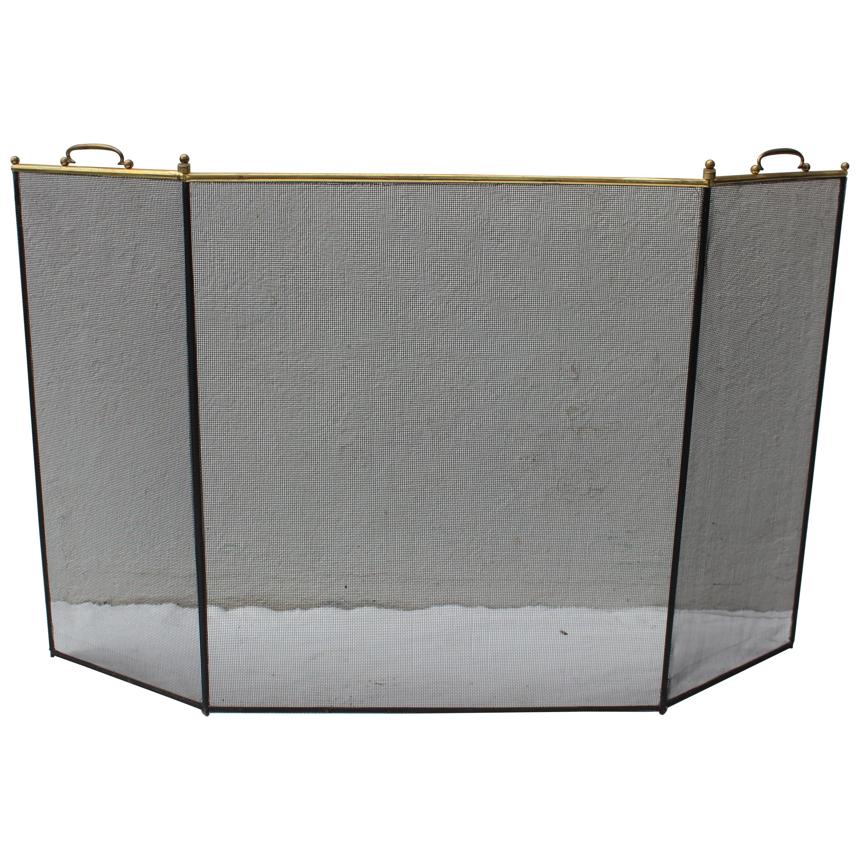 Brass and Metal Fireplace Screen