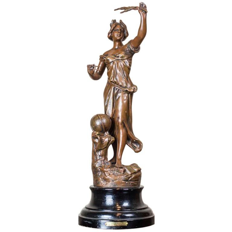20th Century Zamak Figurine, Auguste Moreau For Sale