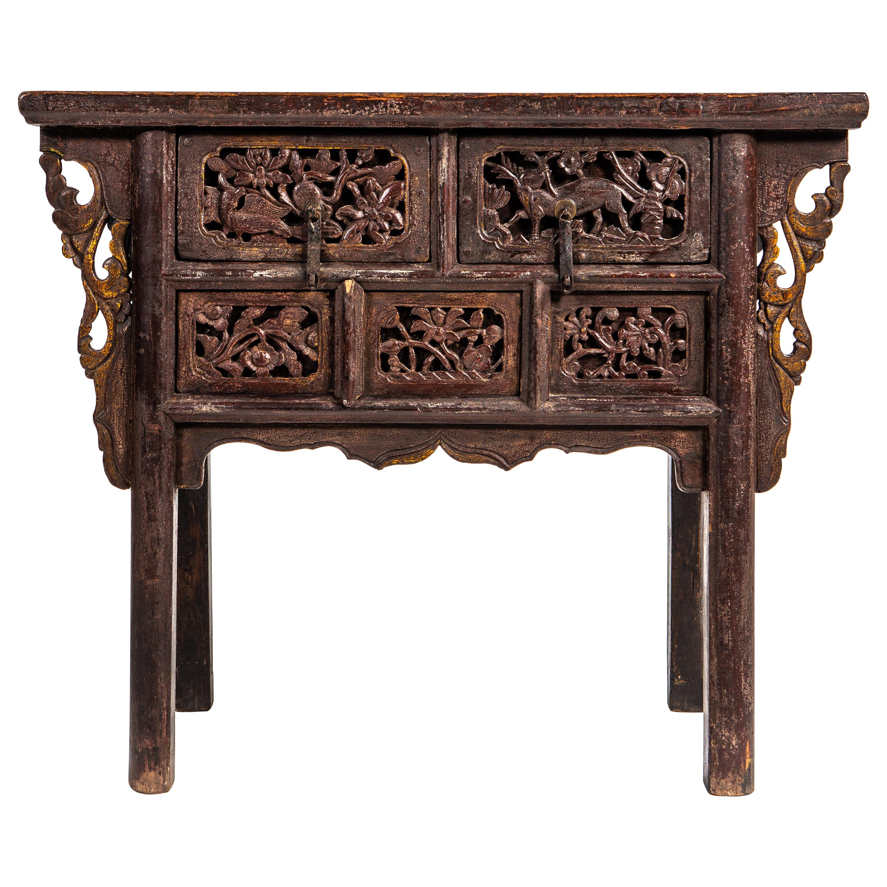 Late Qing Dynasty Side Chest with Two Drawers