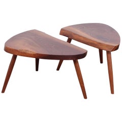 Paire de tables / tabourets George Nakashima Wepman