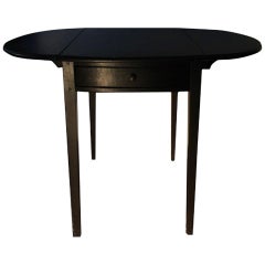 Italy Walnut Drop-Leaf Table Black Lacquered Contemporary Production In Stock