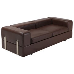 Daybed Sofa 711 by Tito Agnoli for Cinova in Brown Leather
