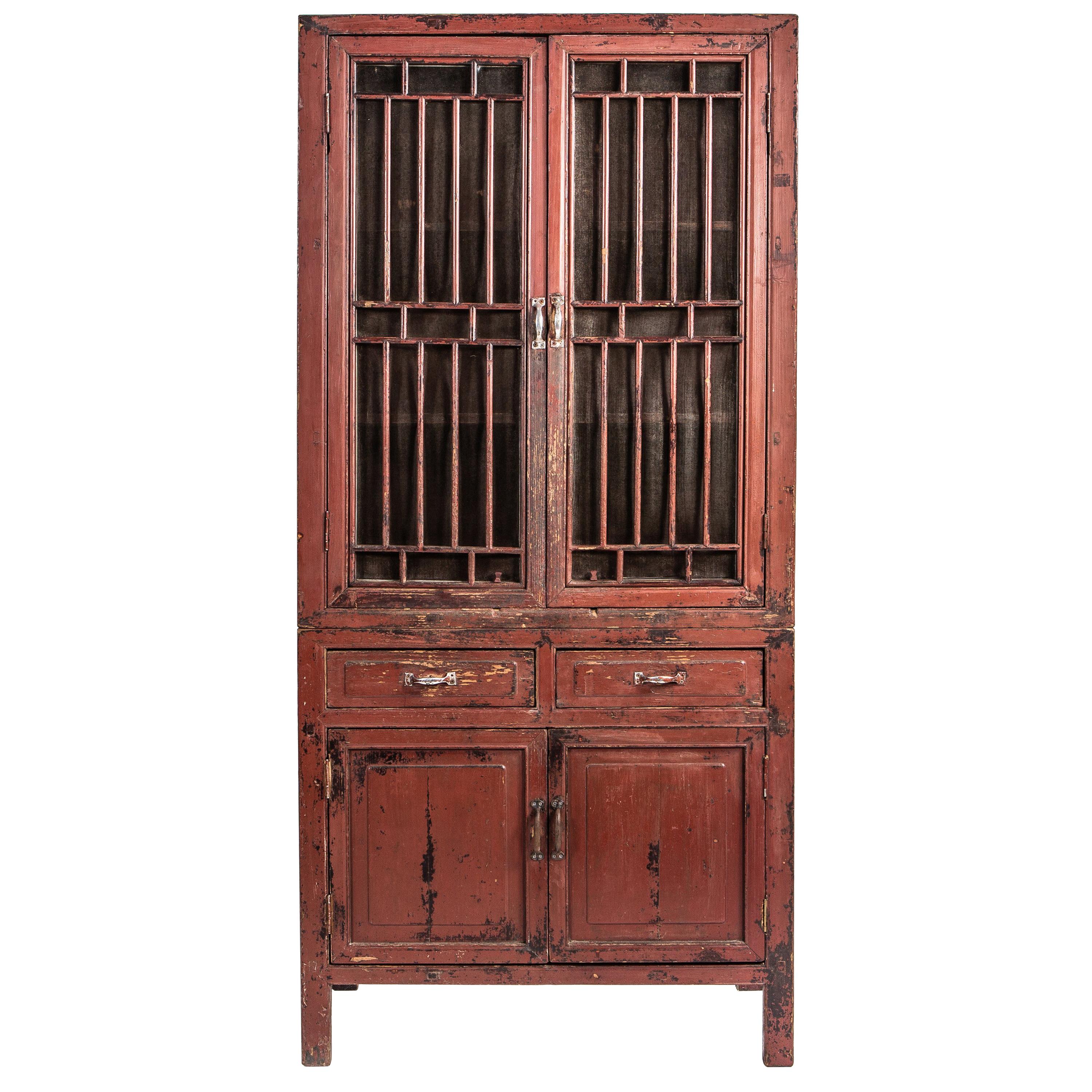 Chinese Lattice Door Cabinet
