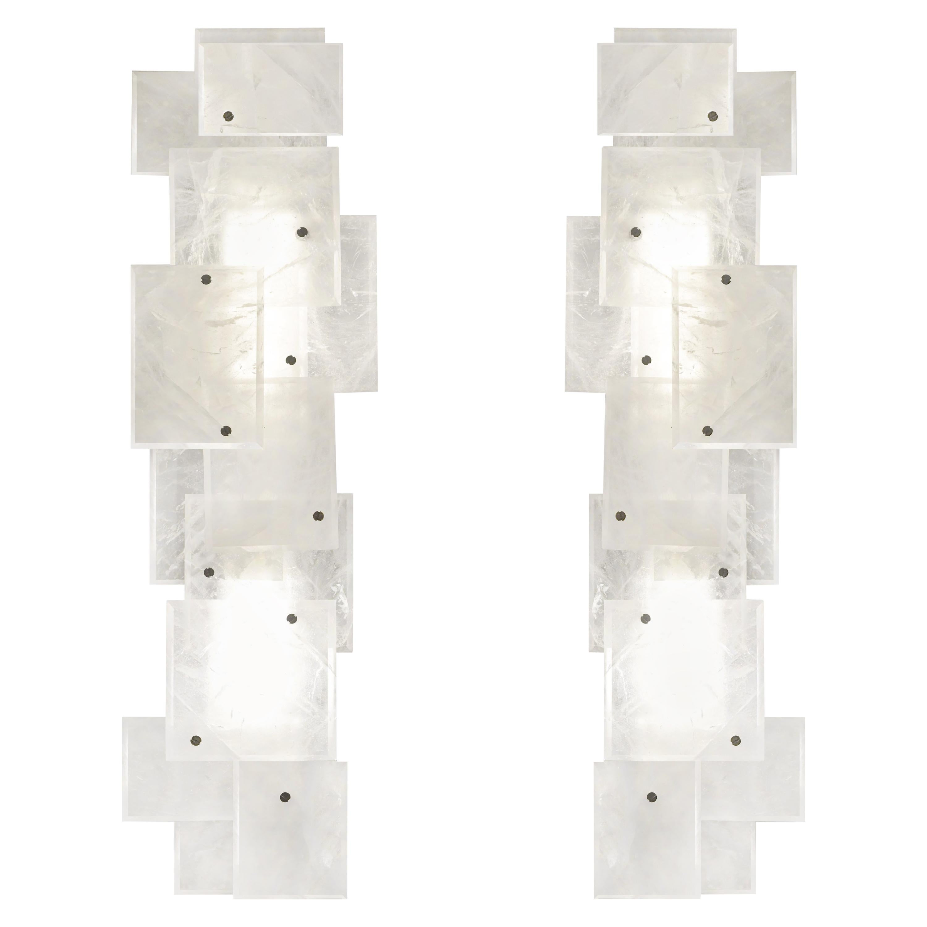 CPS Rock Crystal Quartz Sconces by Phoenix