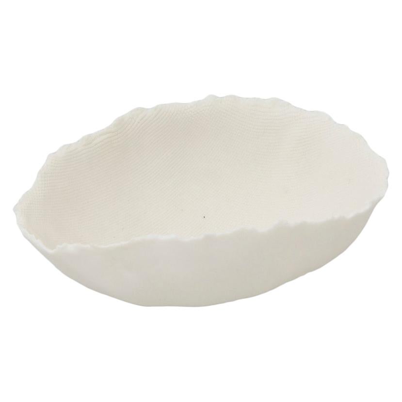 Handmade Bowl Matte White Porcelain For Sale