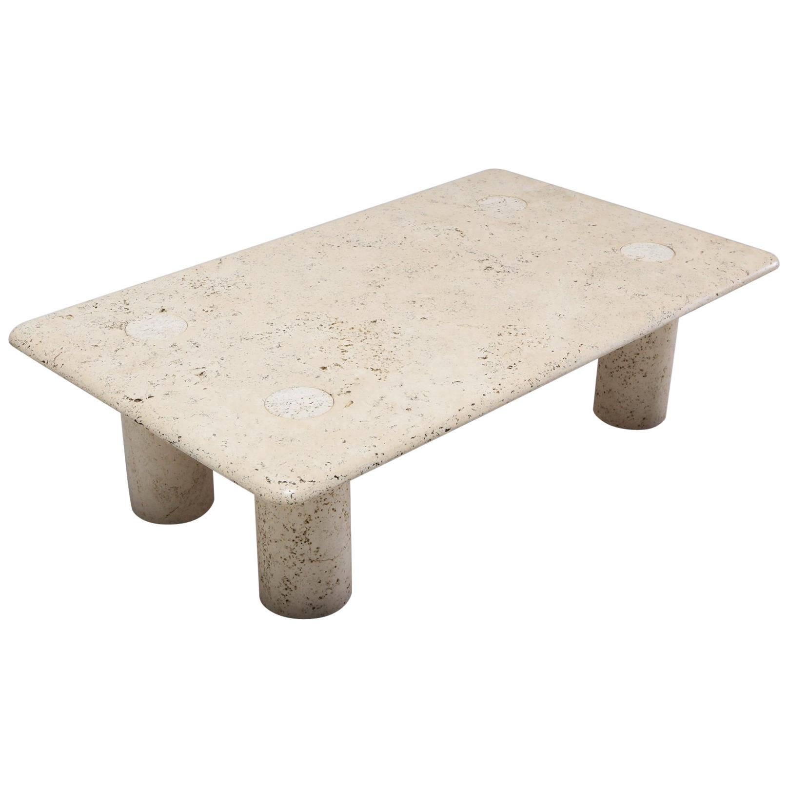 Angelo Mangiarotti Travertine Coffee Table for Up & Up