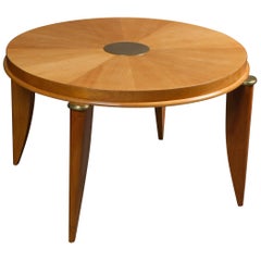 Ash Radial Veneer Art Deco Coffee Table by Maurice Jallot