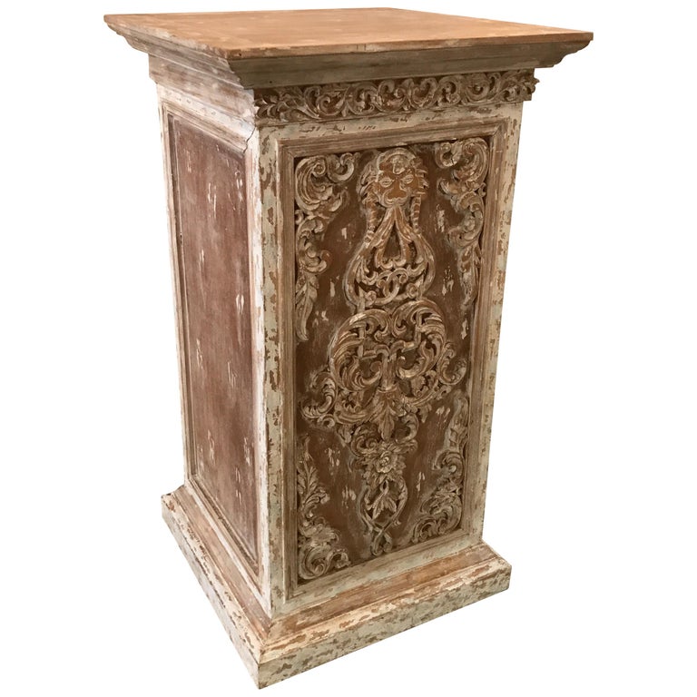 Large Scrubbed Ash Pedestal For Sale at 1stdibs