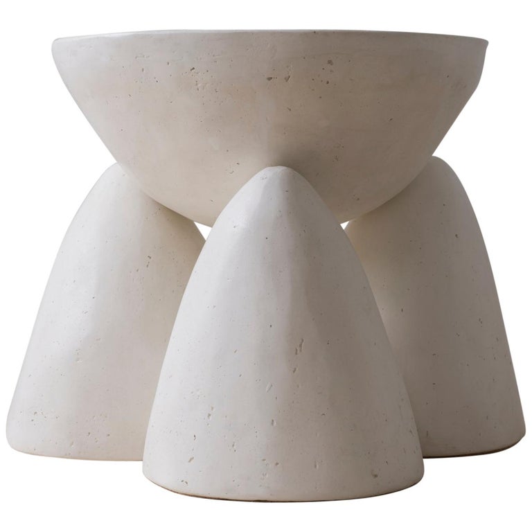 Twyla-03 cast-plaster side table, new, offered by Blanche Jelly