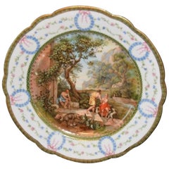 Assiette décorative scénique du 20ème siècle signée Andrea Appiani A