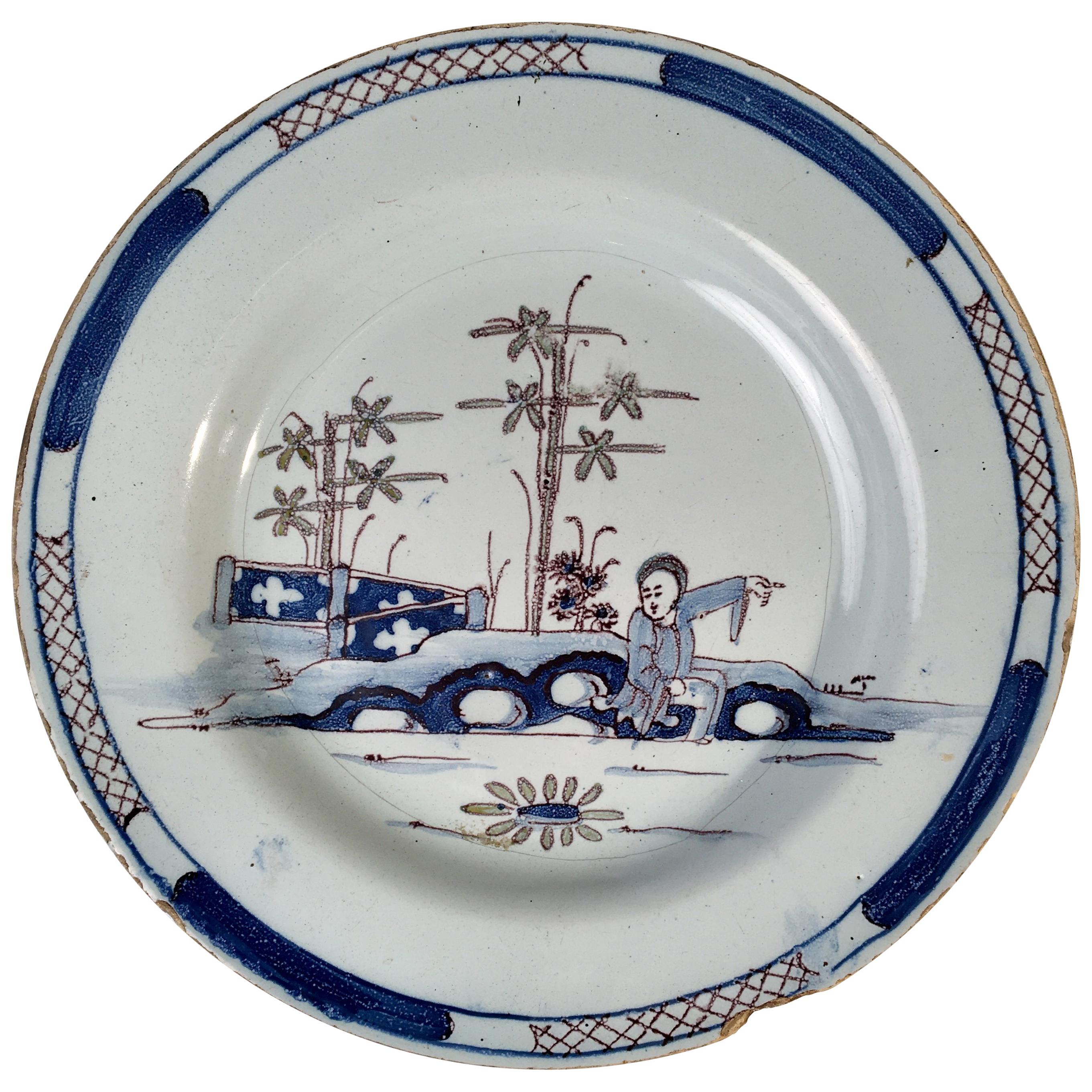 Delft Plate in the Chinese Style, 18th Century