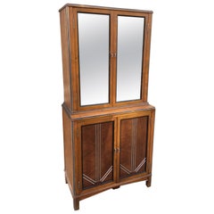 1930s Deco Walnut Apothecary Cabinet