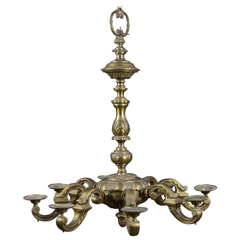 French Eight Arm Bronze Chandelier For At 1stdibs