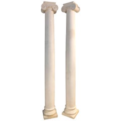 Pair of Columns Having Corinthian Carved Capitals Composite or Fiberglass