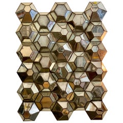 Pair of French Honeycomb Mirrors, circa 1980