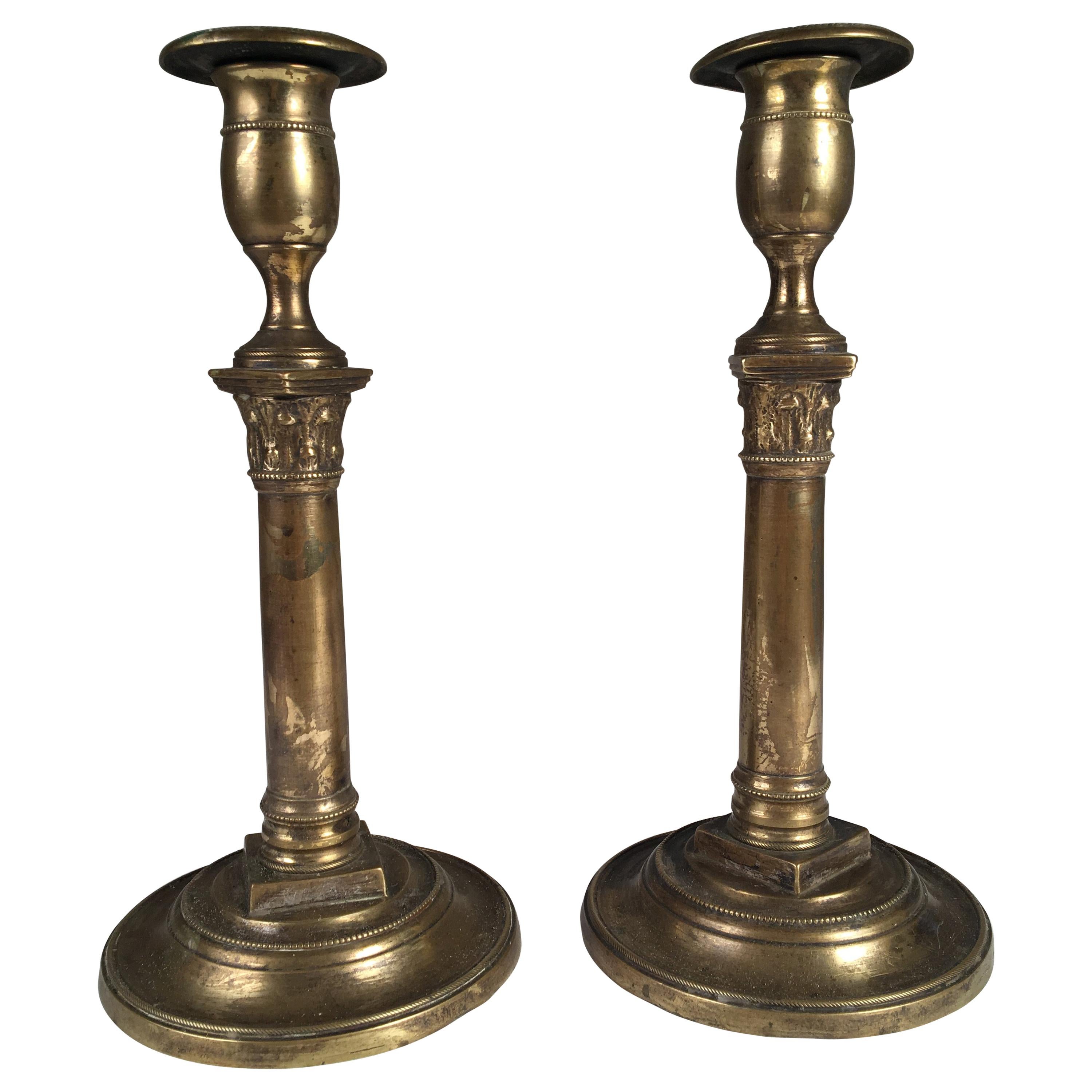 Paar französische Kerzenständer aus der Empire-Periode