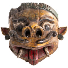 Used Indian Wooden Mask