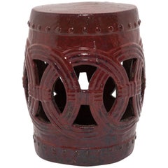 Chinese Cinnabar Glazed Garden Stool