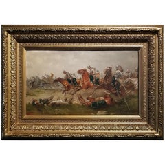 Franco Prussian War Oil on Board by G. Thorsbaek, 1897