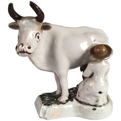 Antique Early Staffordshire-Style Cow Figurine
