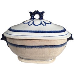 Antique Large English Featherware Soup Tureen, 19th Century