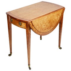 Mesa Pembroke de Madera Satinada del Periodo Georgiano, Siglo XVIII