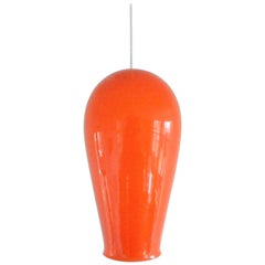 Large Retro Orange Glass Pendant Lamp, 1960s