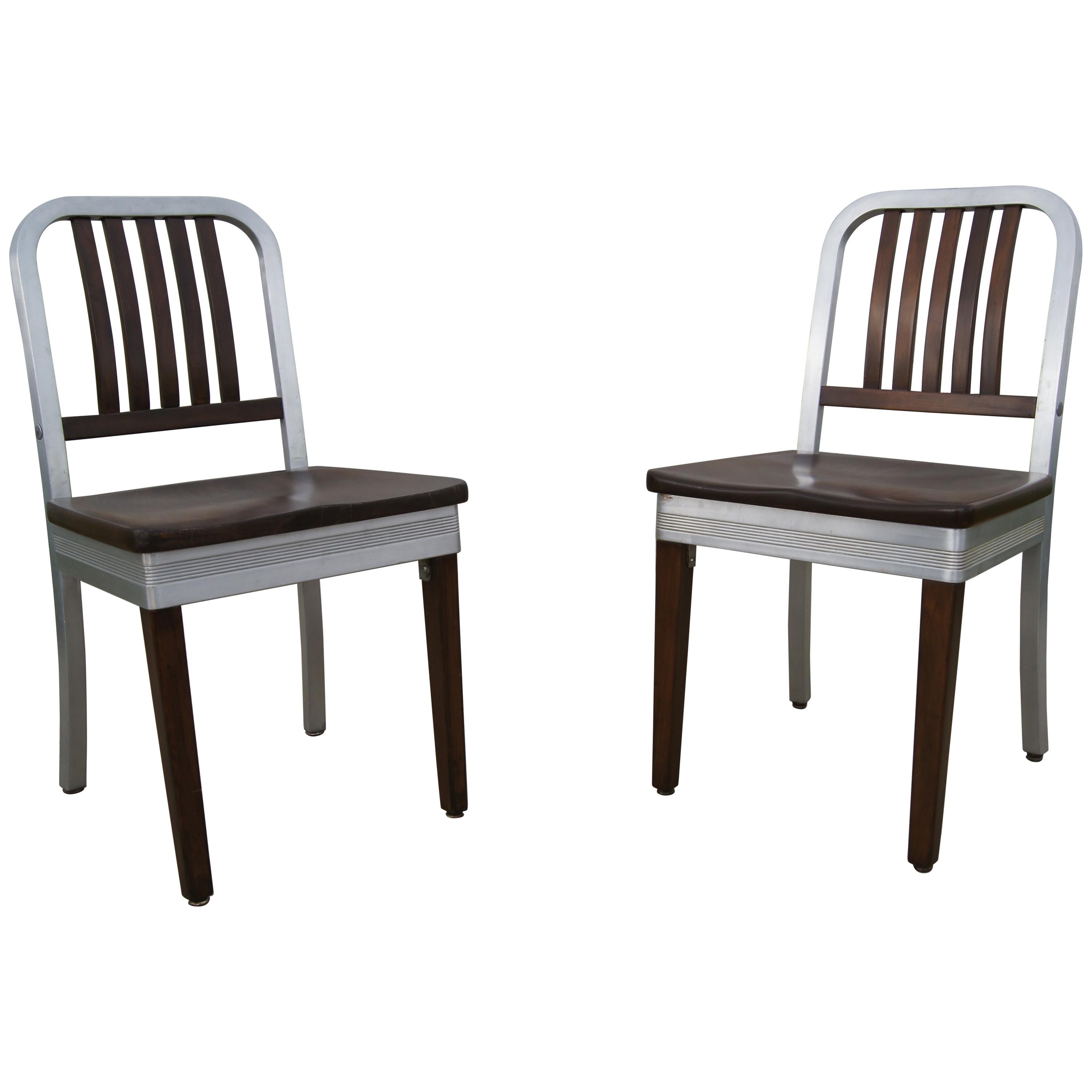 Aluminum and Maple Side Chairs, Model 8310-WS, by Shaw Walker