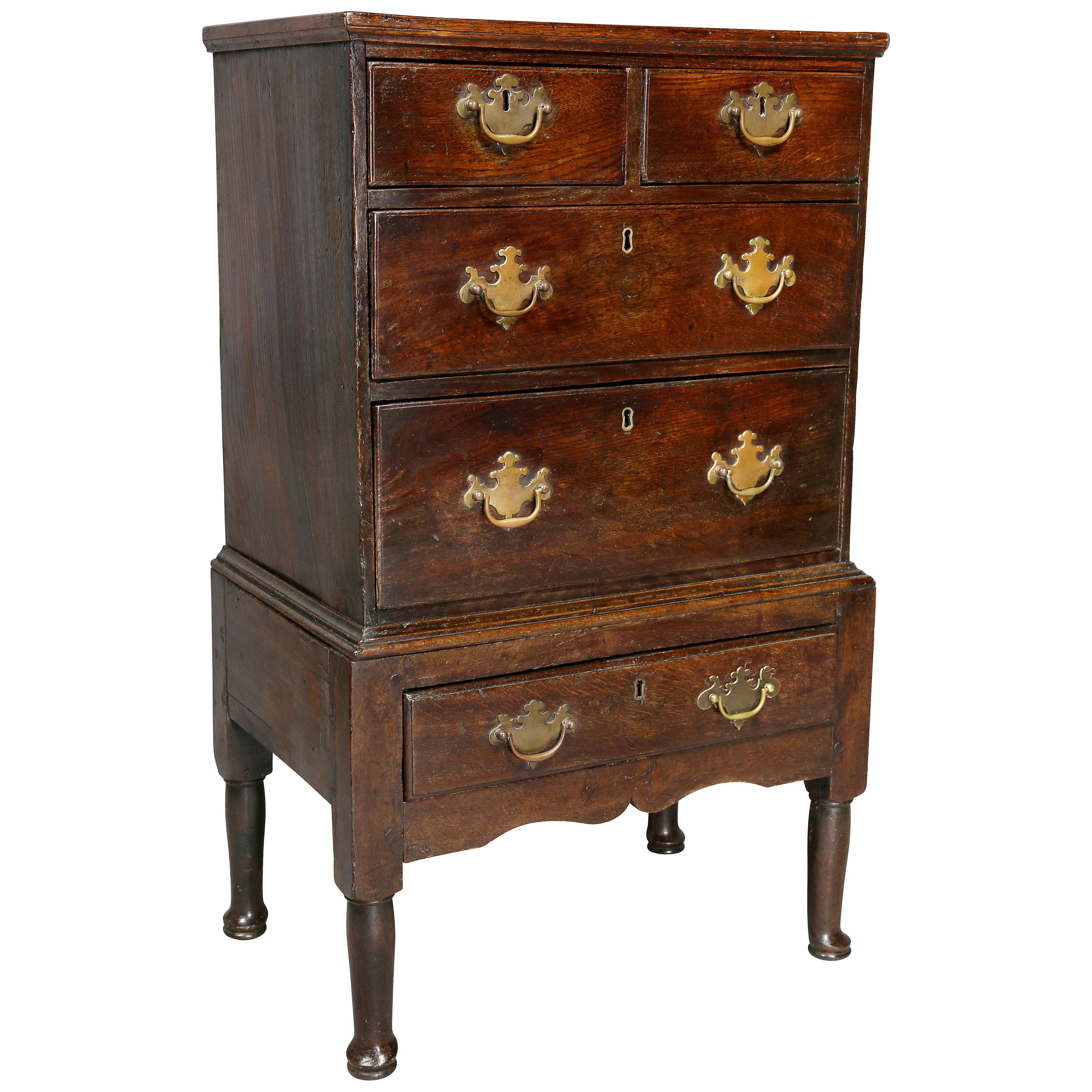 George III Oak Dwarf Chest on Stand