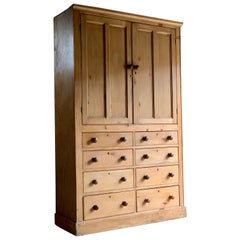 Stunning Antique Pine Housekeepers Cupboard Very Large, circa 1890, 19th Century