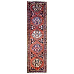 Magnifique tapis de couloir Bakhtiari du début du XXe siècle