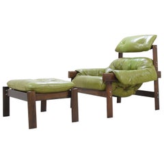 Percival Lafer MP 041 Leder-Loungesessel und Ottomane