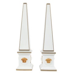 Pair of Porcelain Obelisks by Versace