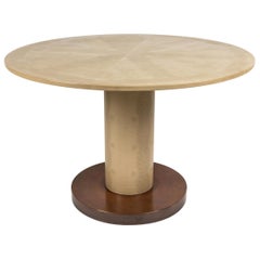 Embossed Leather and Brass Games Table