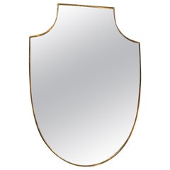 Midcentury Italian Shield Shape Mirror, 1960s