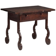 Unusual Tall Walnut Side Table or Desk, Italy, circa 1790