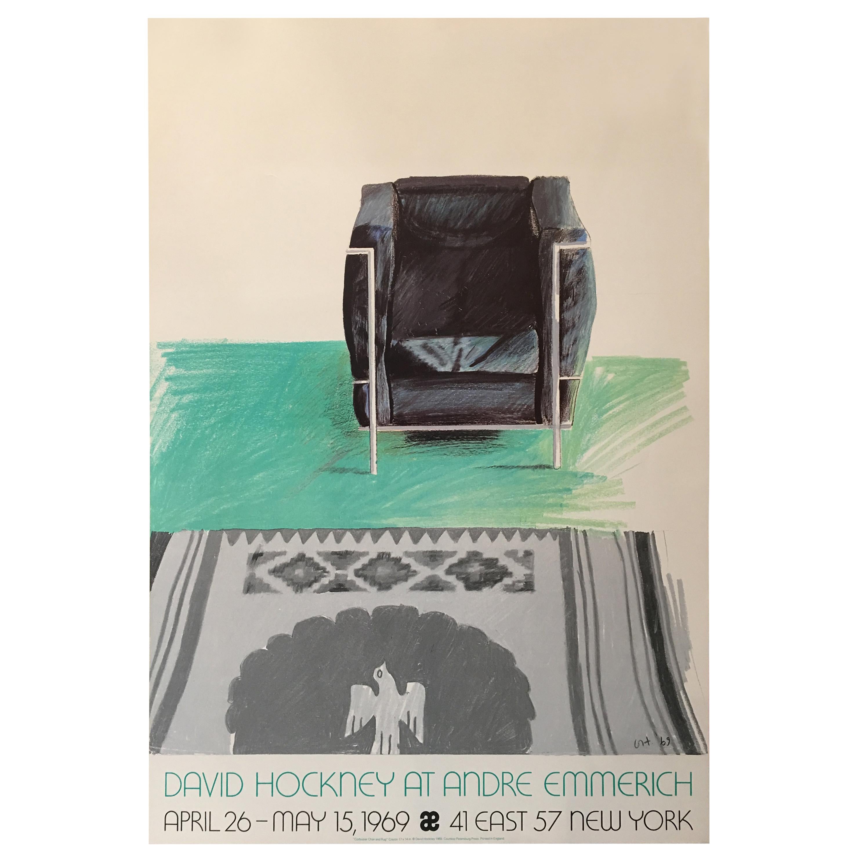 Original Vintage Exhibition 'David Hockney At Andre Emmerich' New York, 1969 For Sale