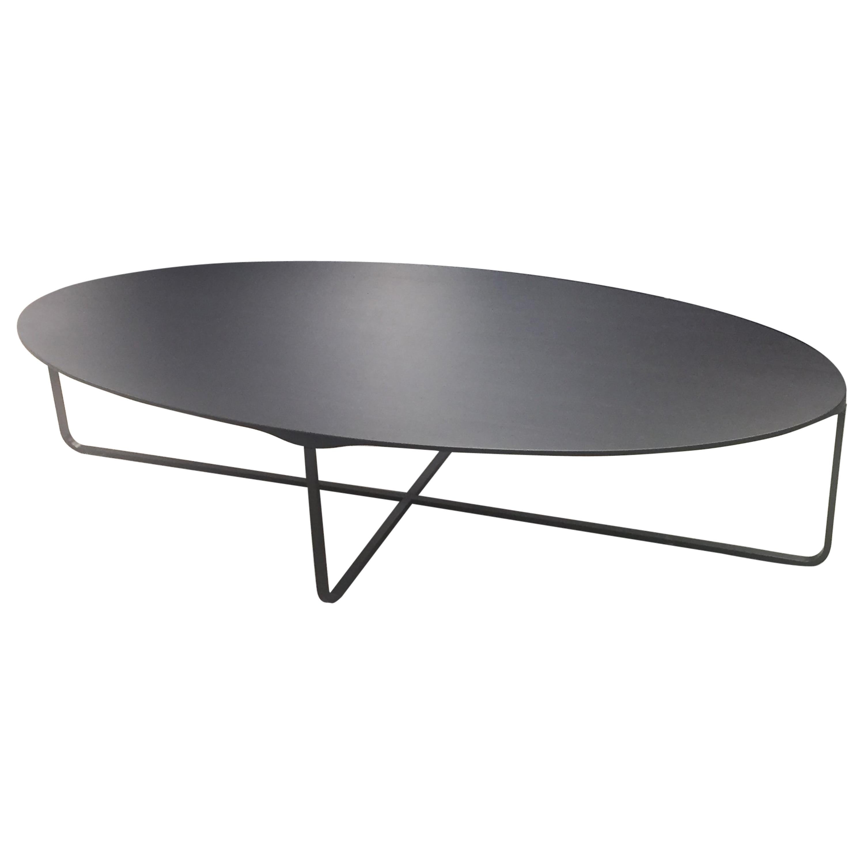 Montis Black Oval Flint Coffee Table