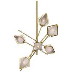 Harlow Small Chandelier in Brass and Alabaster by Gabriel Scott