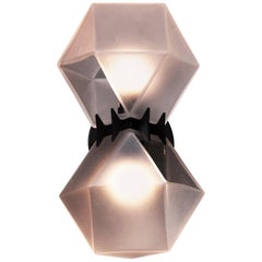 Welles Glass Double Wall Sconce in Black and Alabaster by Gabriel Scott