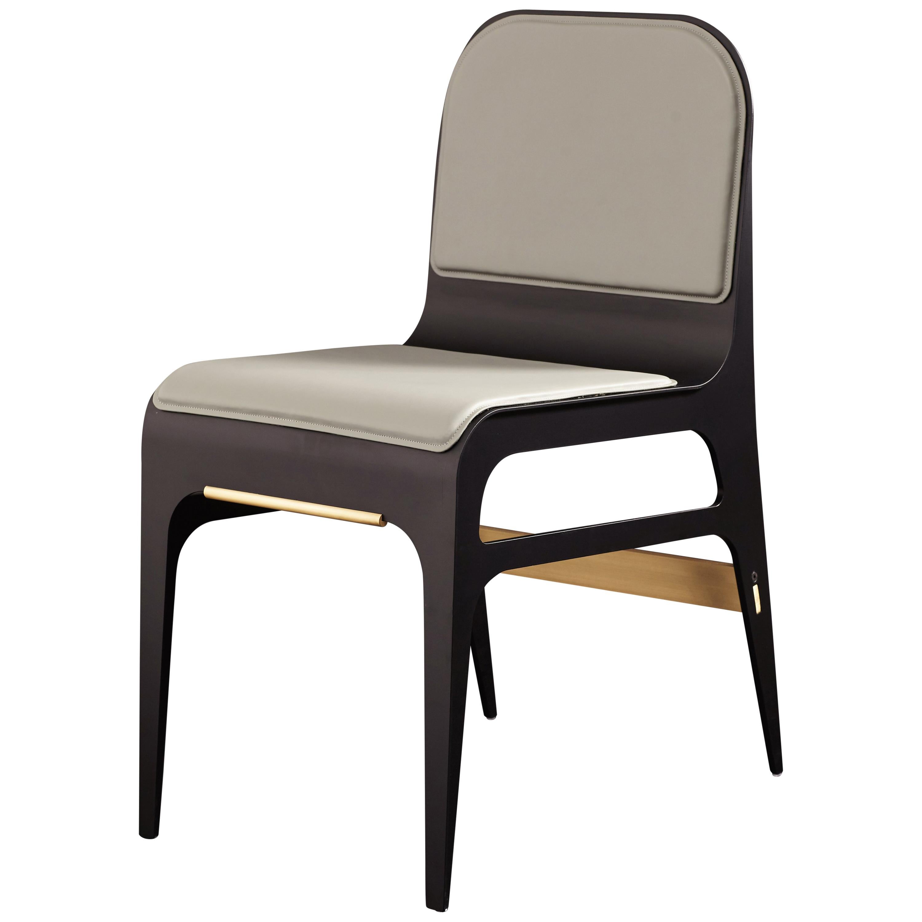 Bardot Chair in Slate and Brass by Gabriel Scott