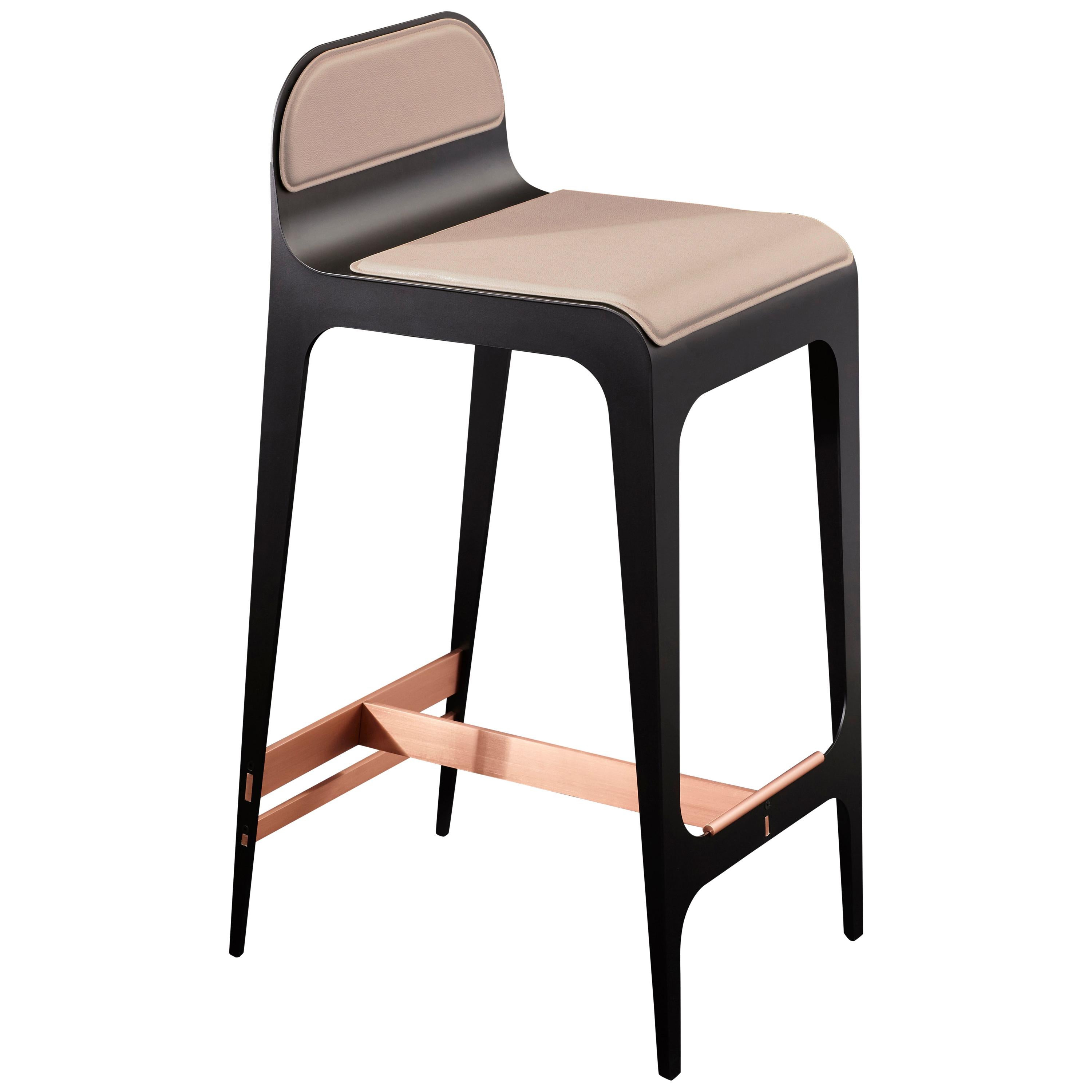 Bardot Stool in Nude and Copper by Gabriel Scott